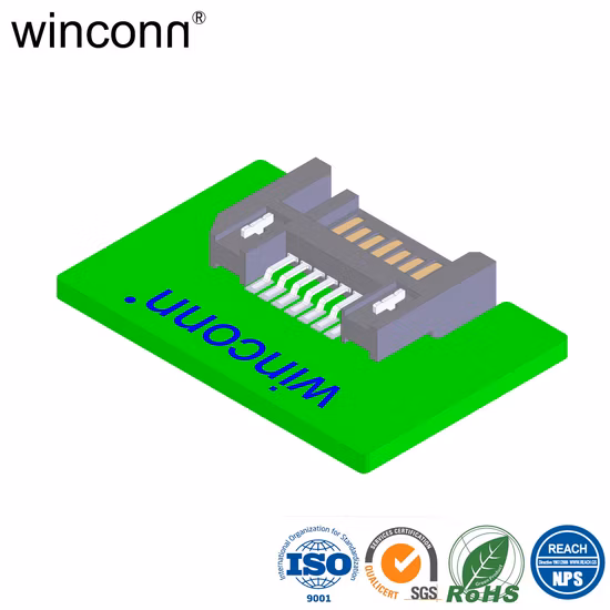 Conector SATA 7p tipo SMT de ángulo recto conector SATA 7p