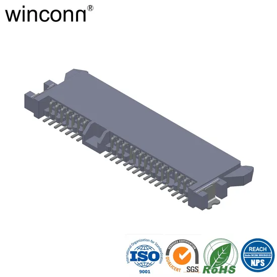 Conector SATA tipo SMT de ángulo recto del receptáculo 7+15p