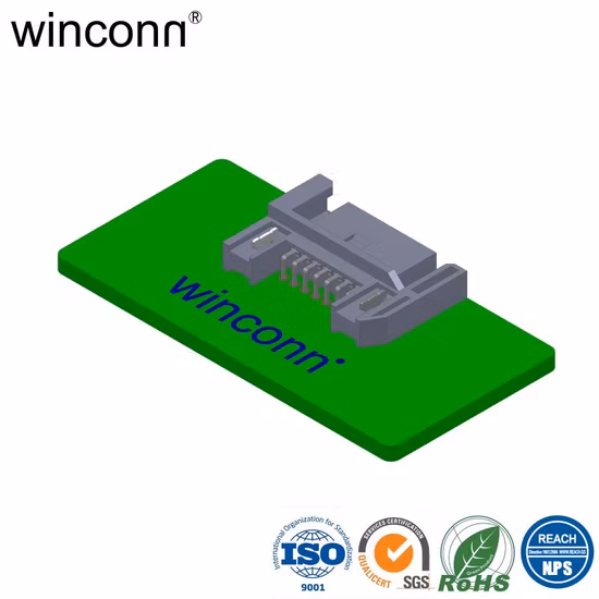 Conector tipo DIP de ángulo recto con enchufe SATA 7p