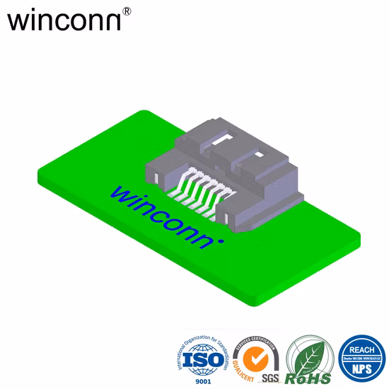 Conector tipo SMT de ángulo recto con enchufe SATA 7p