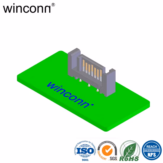 Conector tipo DIP vertical con conector SATA 7p