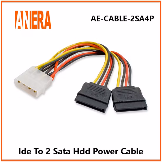 Anera IDE 4p macho a 2 SATA 15p hembra cable adaptador computadora cable de alimentación SATA para disco duro